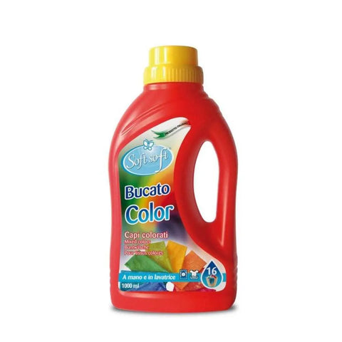 Soft vloeibaar wasmiddel color rosso, 1L bottle for colored laundry.
