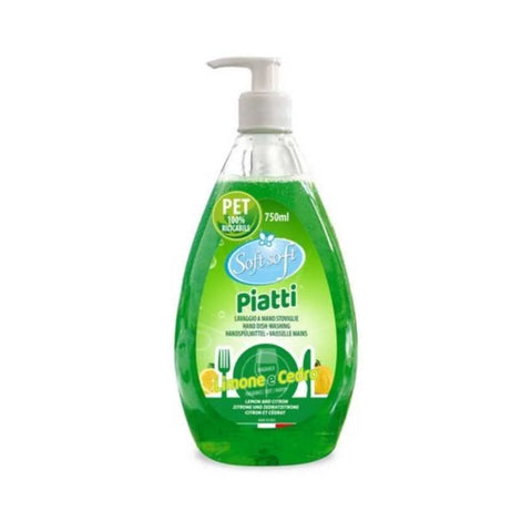 Soft afwasmiddel met limoen en cederhout 750ml fles met pompje.