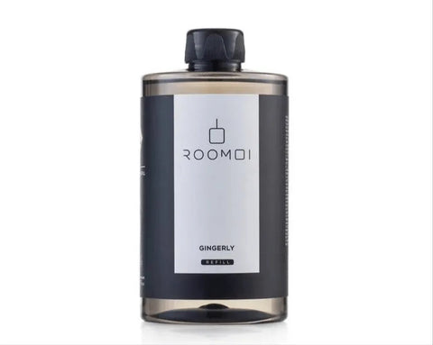 ROOMOI geurstokjes Gingerly navulling 500ml, citrus- en kruidige geur, flesje.