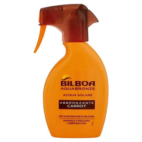 Bilboa snelbruinings-spray met wortelextract, 250ml fles, zonder SPF.