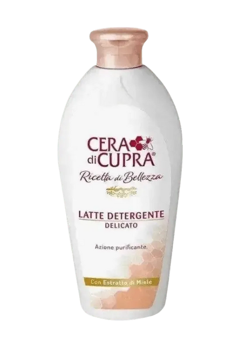 Cera di Cupra reinigingsmelk met honing, fles van 200 ml, dermatologisch getest.