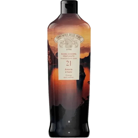 Compagnia delle Indie badschuim sinaasappel en leder nr21, 500 ml fles.