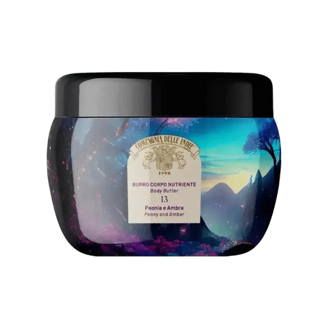 Compagnia delle Indie bodyboter pioenroos en amber nr13, 250ml voedende bodyboter in luxe verpakking.