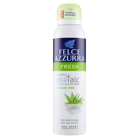 Felce Azzurra deodorant spray fresh 150ml, anti-sweat, moisturizing, aloe vera.