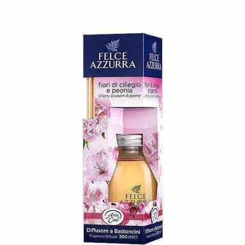 Felce Azzurra geurstokjes pioenroos kersen 200ml - Hemelse-geuren.nl