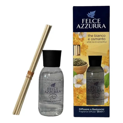 Felce Azzurra geurstokjes witte osmanthusthee 120ml - Hemelse-geuren.nl