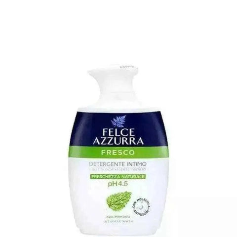 Felce Azzurra intiemzeep fris met munt fles, pH 4.5, verrijkt met menthol, gynaecologisch getest.