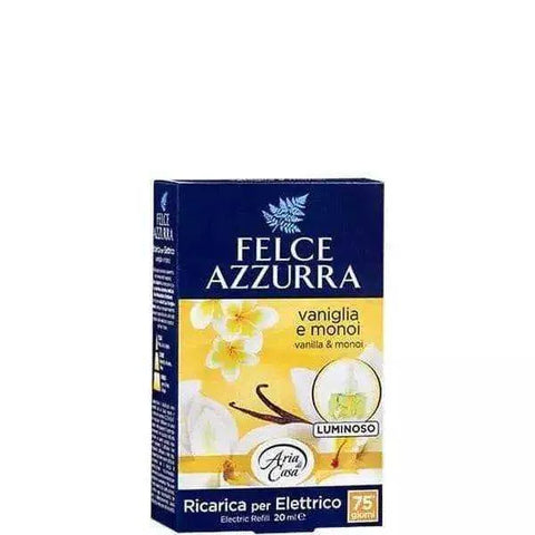 felce Azzurra elektrische luchtverfrisser navulling vanille monoi 20ml verpakking