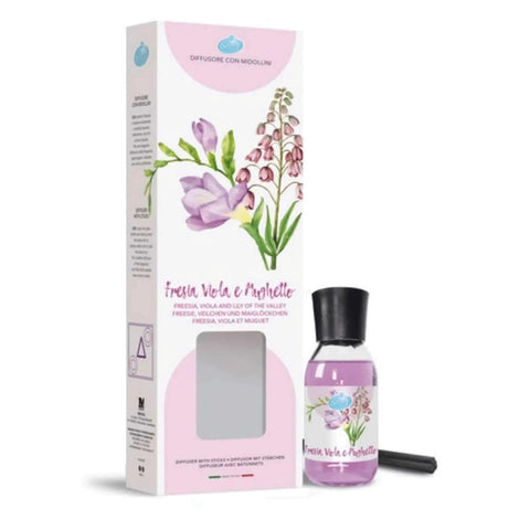 Soft geurstokjes viooltjes en lelietjes van dalen, viola e mughetto 125ml, Hemelse-geuren.nl