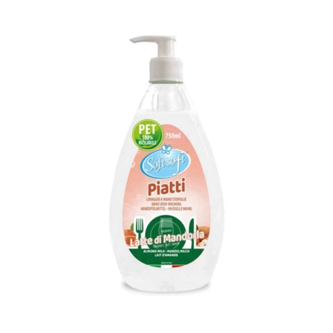 Soft geconcentreerde afwasmiddel met pompje amandelmelk 750ml fles.