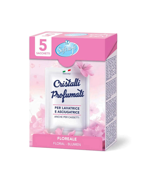 Soft cristalli wasmachine en droger kristallen floreale 5 zakjes, Hemelse-geuren.nl