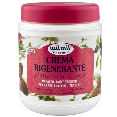 Mil mil haarmasker 1000ml! Regenererend met karite en sheaboter. Voor behandeld en droog haar