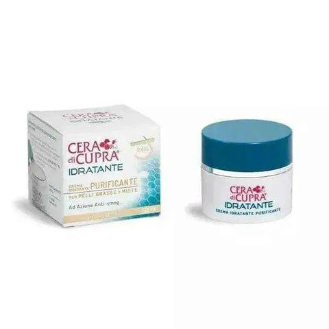 Cera di Cupra hydraterende zuiverende crème voor vette en gemengde huid, productverpakking.