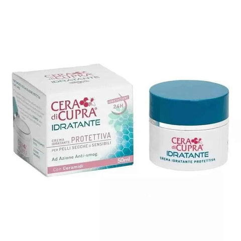 Cera di Cupra hydraterende beschermende crème voor droge gevoelige huid, 50ml verpakking.