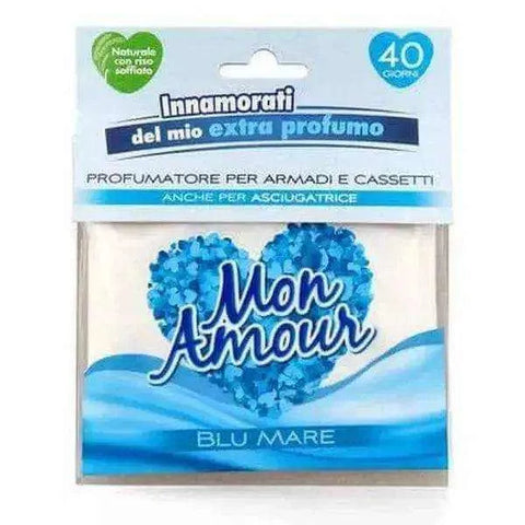 Mon Amour geurzakje blu mare voor 40 dagen frisheid, luchtverfrisser verpakking.