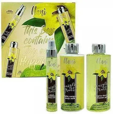 Nani sweet home cadeauverpakking met vanille en fruit douchecrème, bodymist en bodycrème.