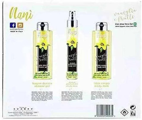 Nani sweet home cadeauverpakking vanille en fruit douchecreme bodymisHemelse-geuren.nlNani sweet home cadeauverpakking vanille en fruit douchecreme bodymist en bodycreme
