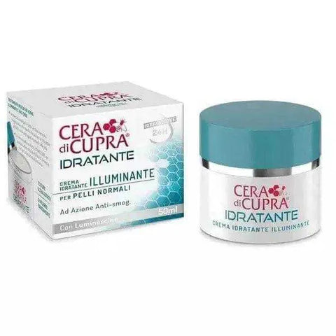 Cera di Cupra hydraterende creme met luminescine, 50ml pot, gezichtscrème voor 24 uur bescherming en stralende gloed.