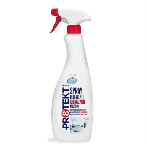 SOFT PROTEKT ontsmettende reinigingsspray 750ml bottle for cleaning surfaces and objects.