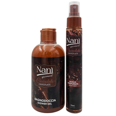 Nani suarez cadeauverpakking bodymist en bad/douche gourmand chocoladeHemelse-geuren.nlNani suarez cadeauverpakking bodymist en baddouche gourmand chocolade