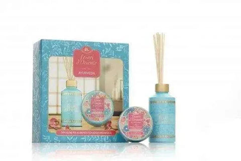 Tesori d'Oriente cadeauverpakking kaars en geurstokjes ayurveda