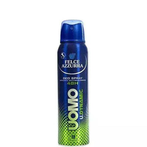 Felce Azzurra deodorant power sport uomo 150ml spray bottle, 48h freshness.