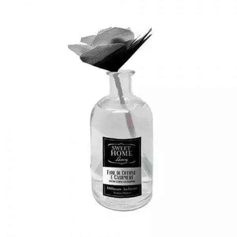 Sweet home geurstokjes in bloemvorm katoen en kasjmier 250ml CadeauveHemelse-geuren.nlbloemvorm katoen en kasjmier 250ml Cadeauverpakking