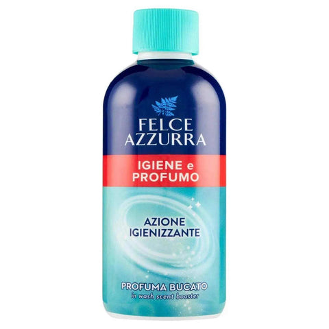 Felce Azzurra geconcentreerde wasparfum 220ml fles met hygiëne en frisheid.