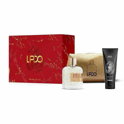 LPDO Délire Rouge cadeauverpakking met eau de parfum Intense 100ml, bad en douche 100ml, en verzorgingstasje.
