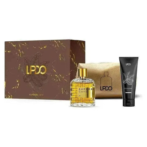 LPDO Superbe Cafè cadeauverpakking met eau de parfum intense 100ml, bad en douche 100ml, en verzorgingstasje.