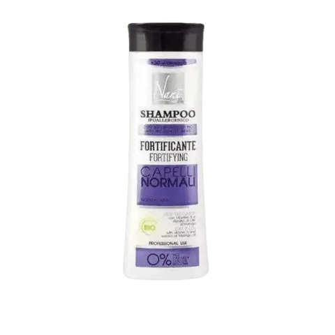 Nani biologische shampoo voor breekbaar haar, 300ml flacon, versterkt en beschermt haar zonder parabenen of siliconen.