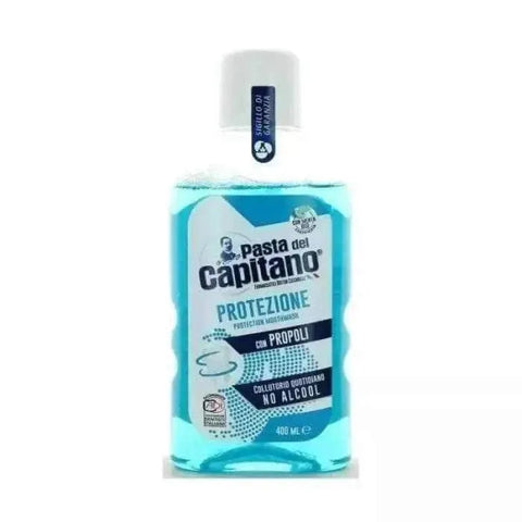 Pasta del Capitano alcohol-free mouthwash with propolis, 400ml bottle.
