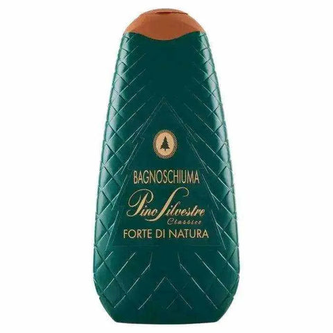 Pino Silvestre bath creme and shower gel 750ml bottle with green textured design.