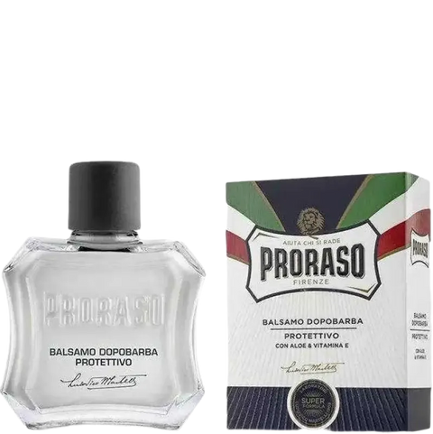 Proraso aftershave balsem blauw protettivo 100ml, hydraterende formule met vitamine E, alcoholvrij.