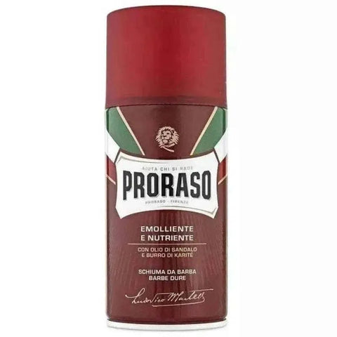 Proraso scheerschuim sandelwood 400ml voor dikke baardtypes met kalmerende Sandalwood olie.