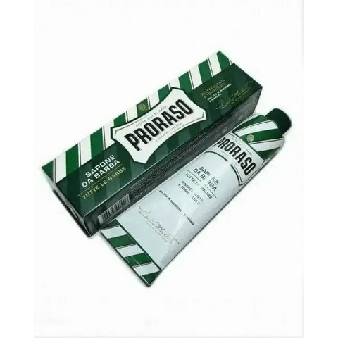Proraso scheerzeep fris met eucalyptus tube 150ml in verpakking.