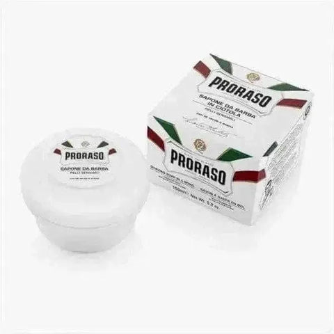Proraso scheerzeep gevoelige huid aloe vera, 150ml jar and packaging.