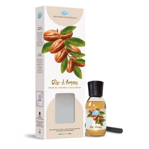 Soft geurstokjes argan 125ml diffuser offering a warm, earthy scent for a relaxing atmosphere.