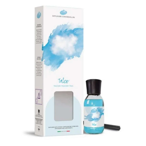 Soft geurstokjes talco 125ml diffuser with package.