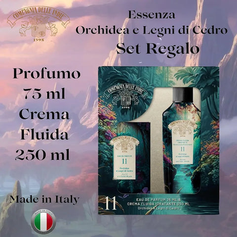 Compagnia Delle Indie cadeauverpakking orchidee en cederhout nr 11 edp 75ml met bodylotion 250ml - Hemelse-geuren.nl