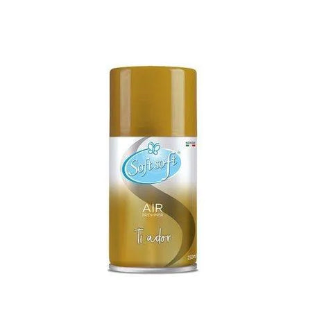 Soft Soft luchtverfrisser 250ml Ti Ador in goudkleurige fles.