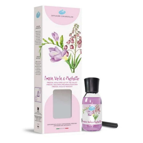 Soft geur diffuser met viooltjes en lelietje-van-dalen, 125ml fles.