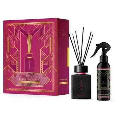 ROOMOI cadeauset cherry blossom geurstokjes en geurspray, bloemig en fruitig aroma.