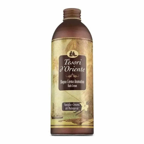 Tesori d'Oriente bad en douchecreme vanilla ginger, 500 ml bottle. Madagascar vanilla and ginger scent.