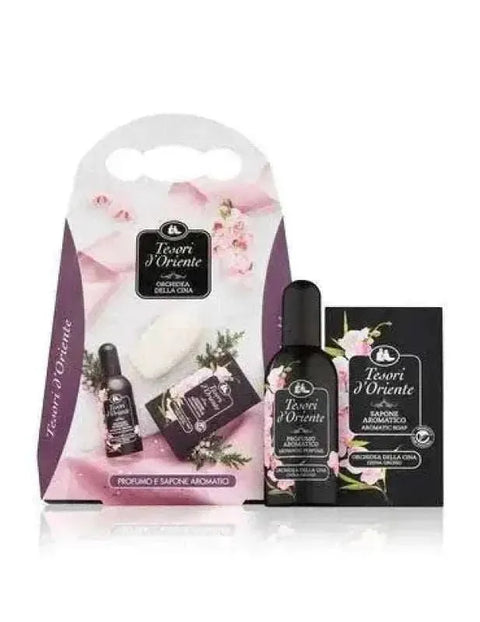 Oriente gift set with soap and perfume in Chinese Orchid scent.