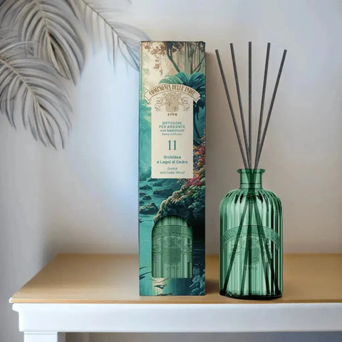Compagnia delle Indie geurstokjes 1liter nr 11 orchidee en cederhout - Hemelse-geuren.nl