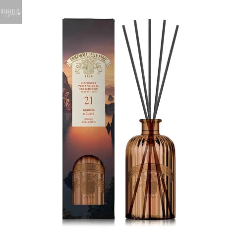 Compagnia delle Indie geurstokjes 1liter nr 21 sinaasappel en leder - Hemelse-geuren.nl