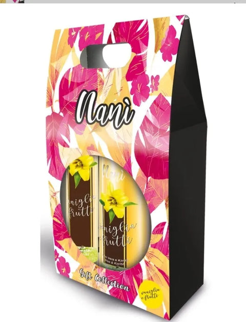 Nani sweet home cadeauverpakking vanille bodymist 75  ml en bad en douchecreme 250ml - Hemelse-geuren.nl