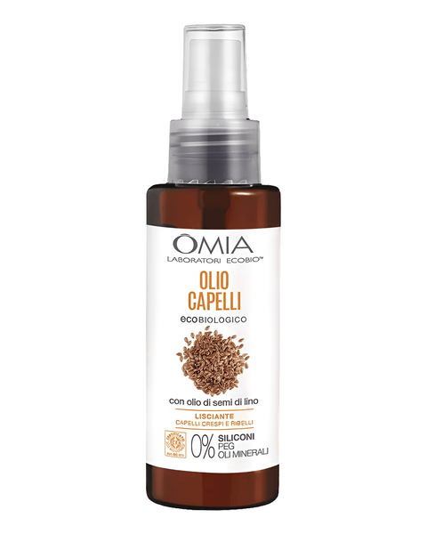 Omia Bio biologische lijnzaad haarolie 100 ml voor beschadigd en broos haar.