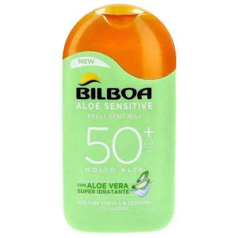 Bilboa FP50+ hypoallergene zonnebrandcrème met aloë vera, 250ml fles.